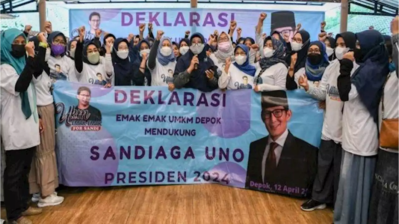 Emak-emak UMKM di Depok Dukung Sandiaga Maju Pilpres 2024