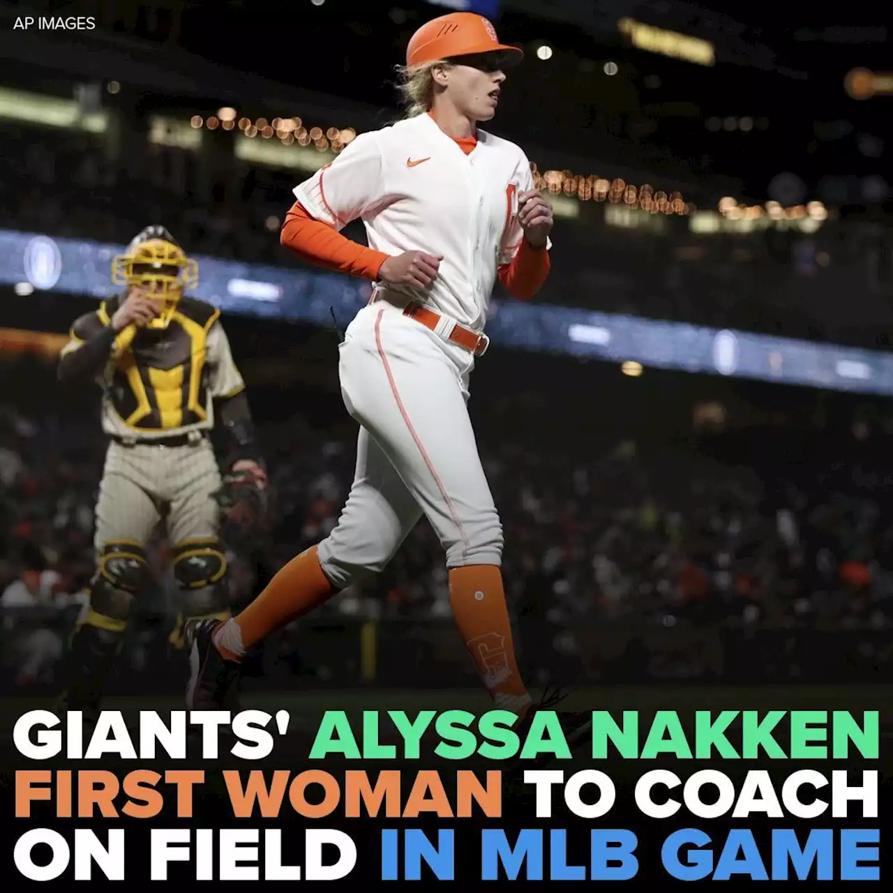 San Francisco Giants' Alyssa Nakken becomes 1st MLB female coach on field