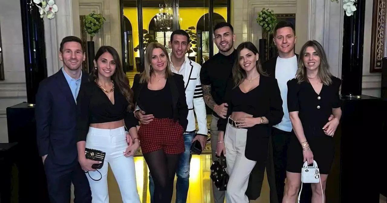 Messi, Di María y Paredes: salida de parejas y mucha facha