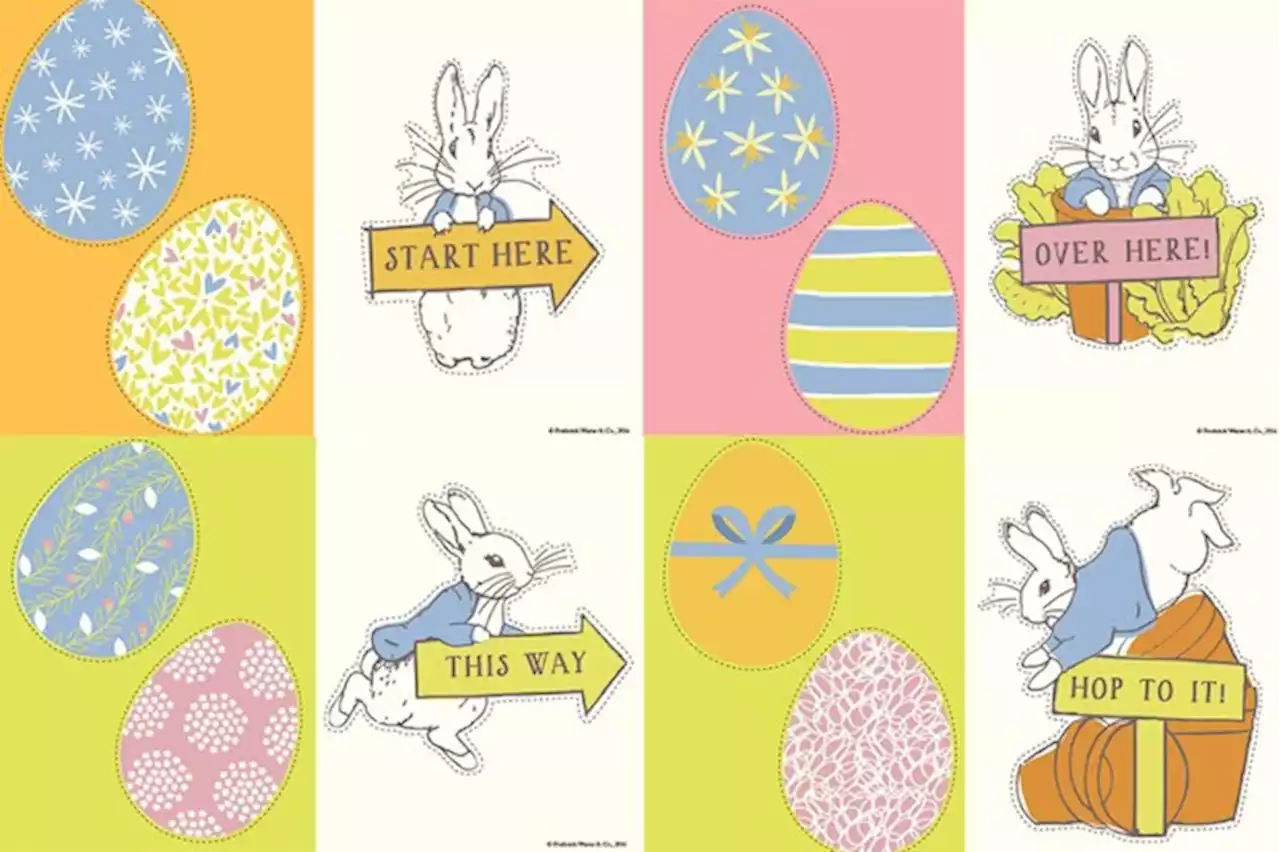 Free Easter Egg hunt printables: Peter Rabbit theme