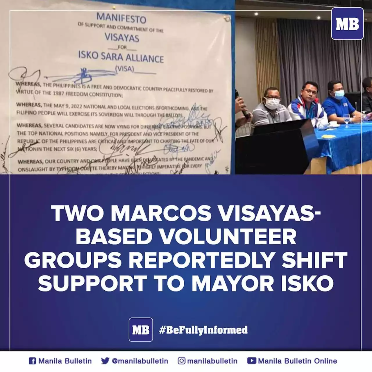 Two Marcos Visayas-based volunteer groups reportedly shift support to Mayor Isko