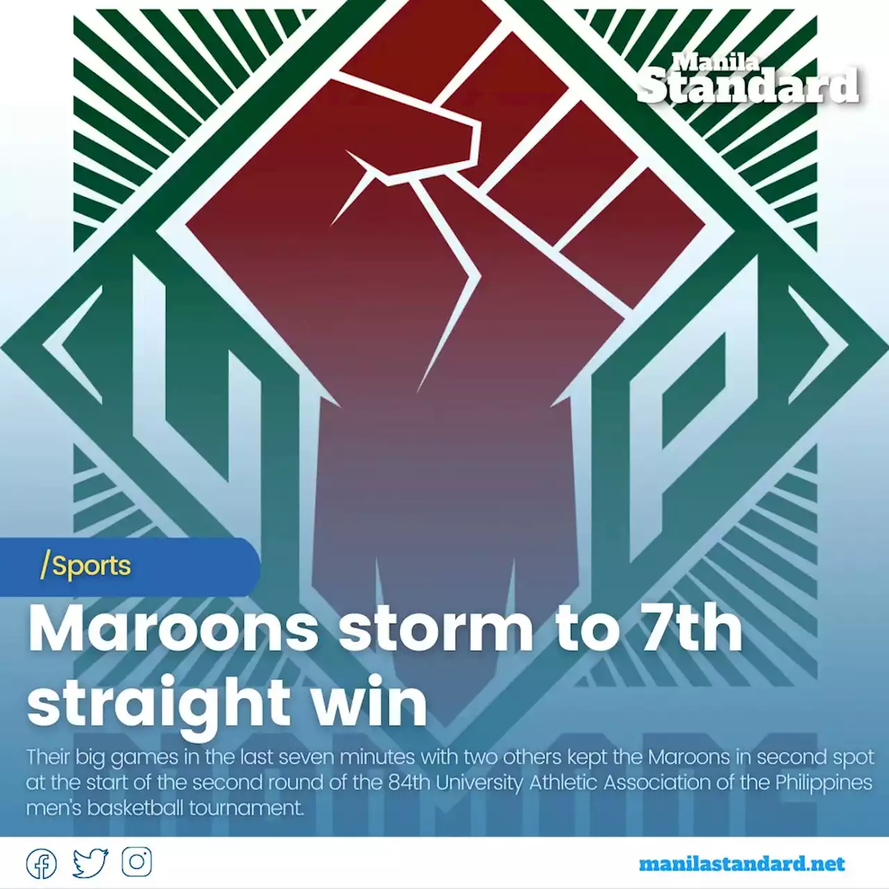 Maroons storm to 7th straight win