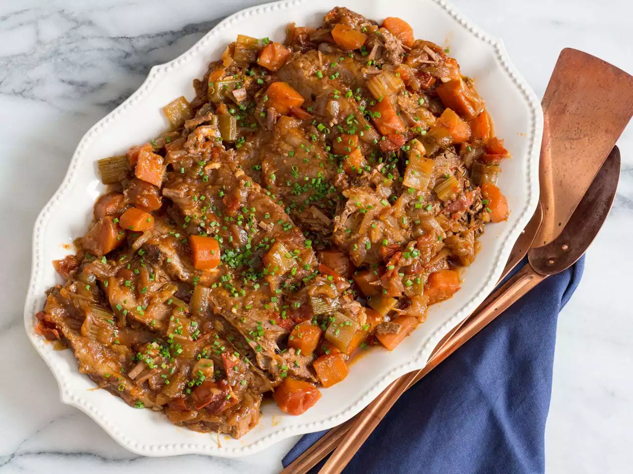 Jewish-Style Braised Brisket With Onions and Carrots Recipe