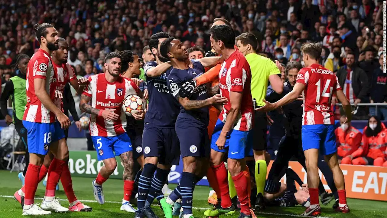 Ugly scenes as Manchester City edges past Atlético Madrid in fiery Champions League quarterfinal