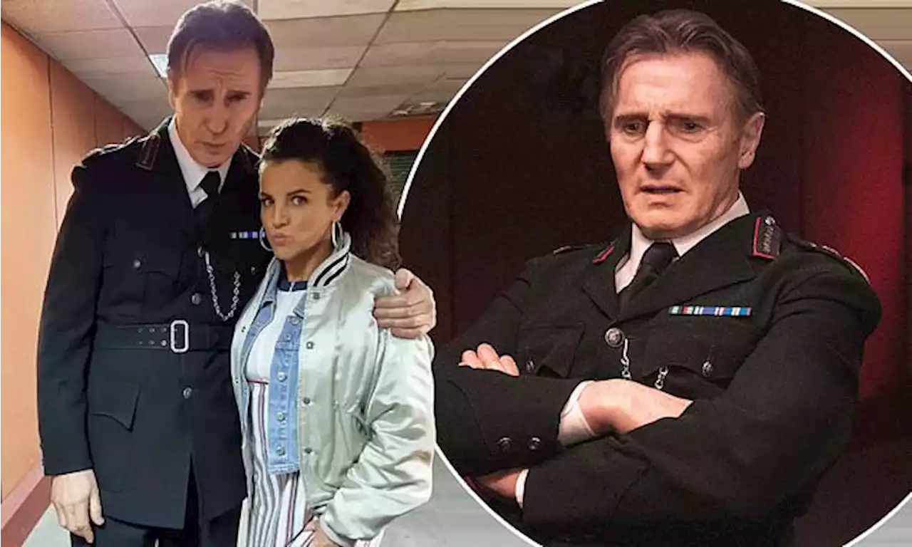 Derry Girls: Liam Neeson pouts as he poses with Jamie-Lee O'Donnell