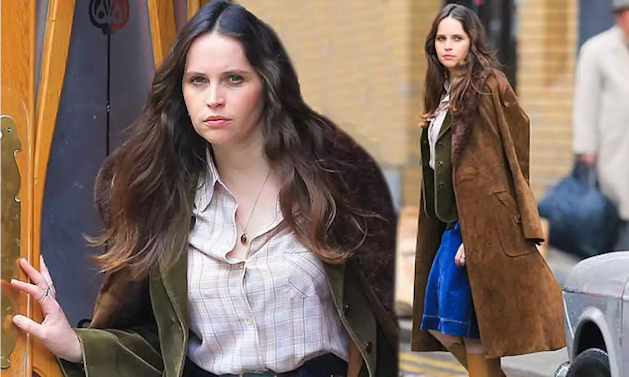 Felicity Jones channels the 1970s as she films Sky thriller Borderland