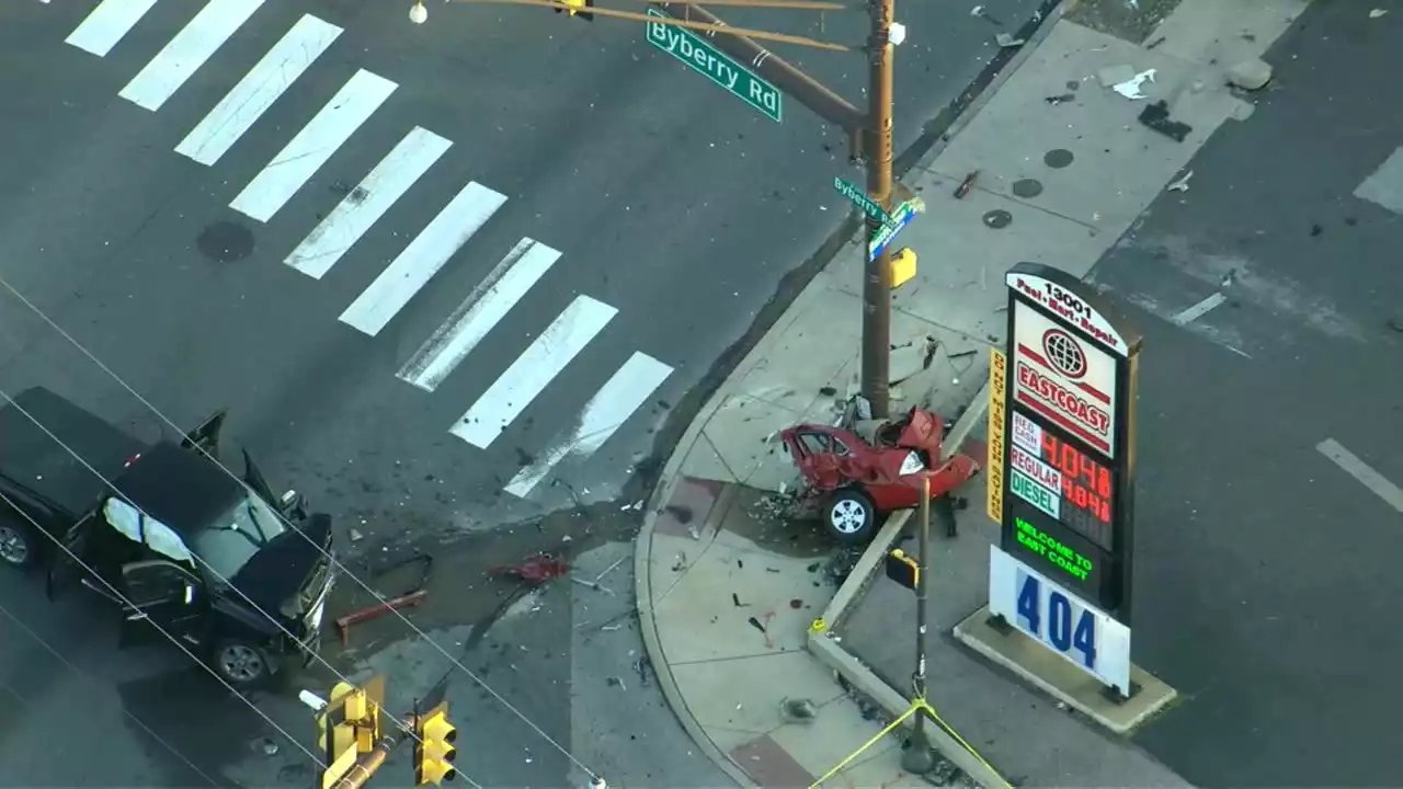 Car split in half in crash near Somerton gas station