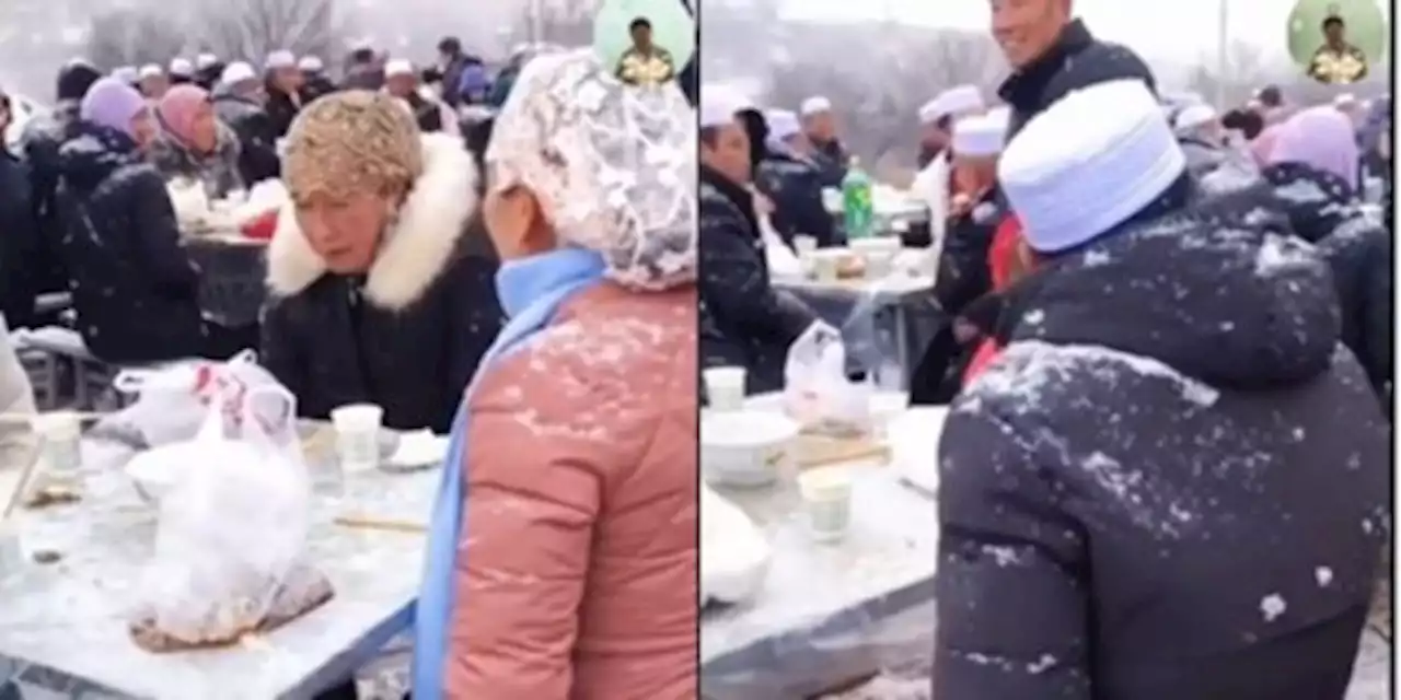 Melihat Suasana Buka Puasa di Xinjiang China, Makan & Minum di Bawah Guyuran Salju | merdeka.com