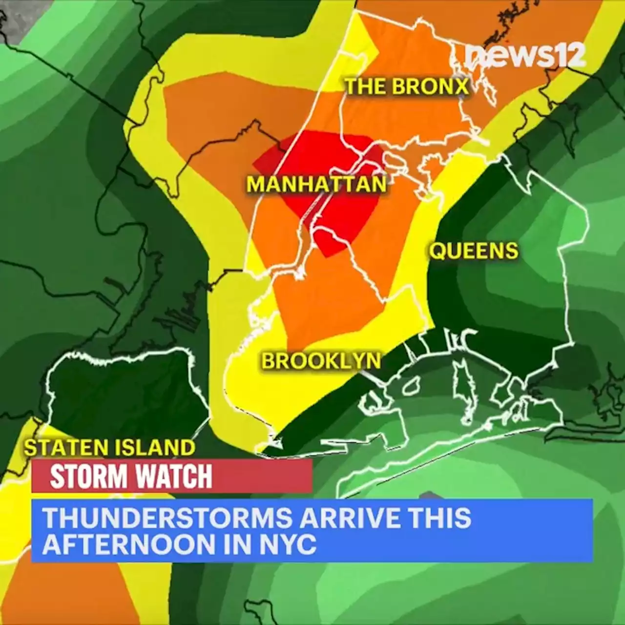 STORM WATCH: Thunderstorms arrive this afternoon in NYC, some can be severe