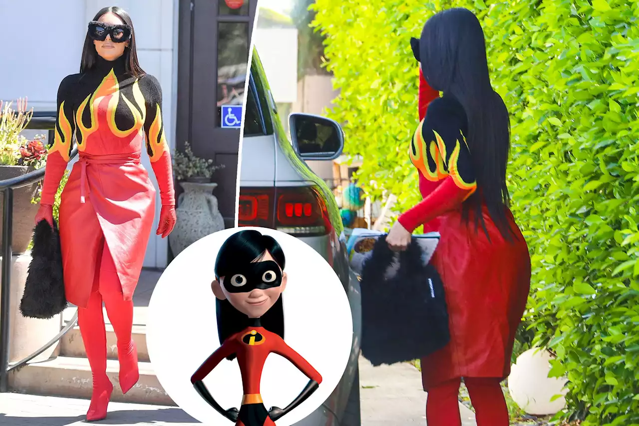 Kim Kardashian’s fiery outfit draws ‘The Incredibles’ comparisons