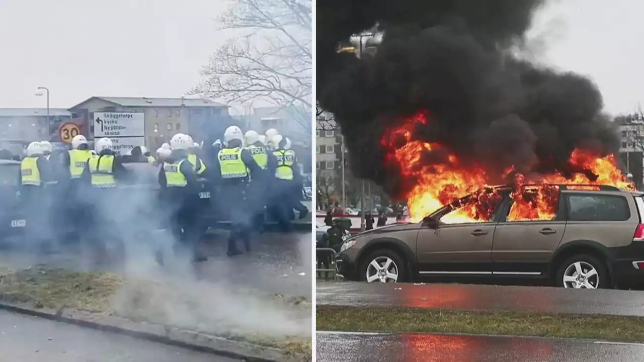 Våldsamt upplopp i Skäggetorp – tre poliser till sjukhus