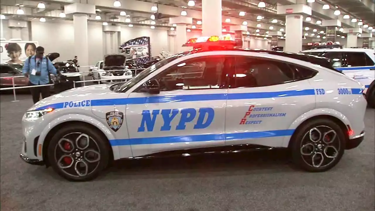 NYPD unveils its 1st electric car at the New York International Auto Show