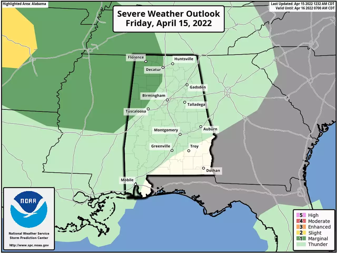 Strong storms possible in Alabama the next three days