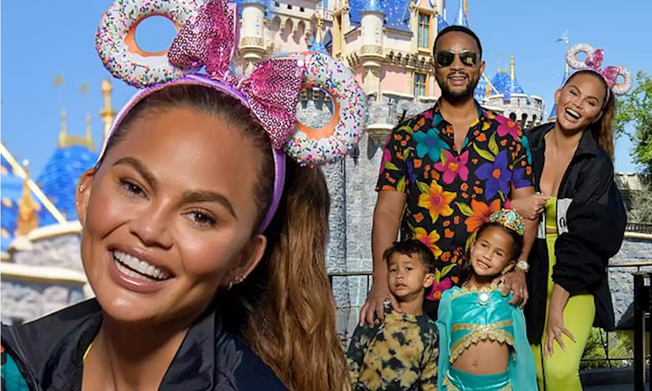 Chrissy Teigen and John Legend take kids Luna and Miles to Disneyland