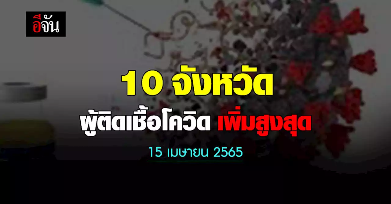 ศบค. เปิด 10 จังหวัด ติดเชื้อโควิด สูงสุด วันนี้ 15 เมษายน 2565