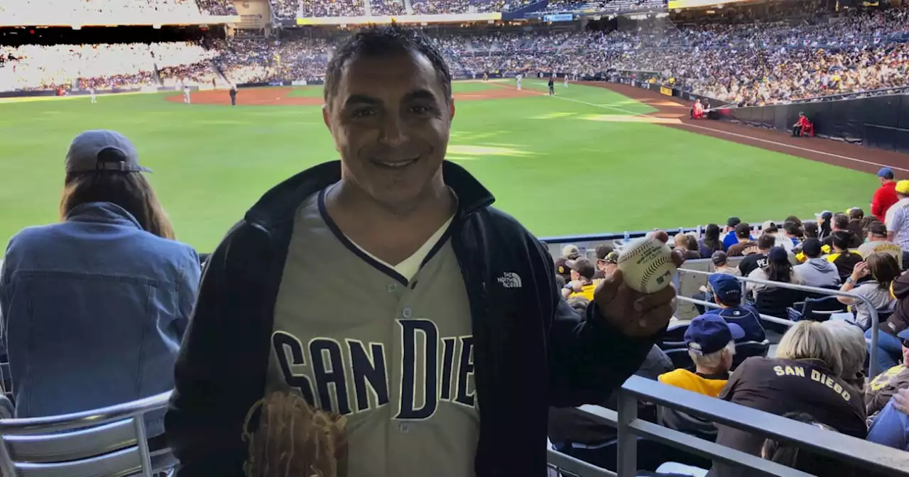 Padres fan makes catch of the day in home opener