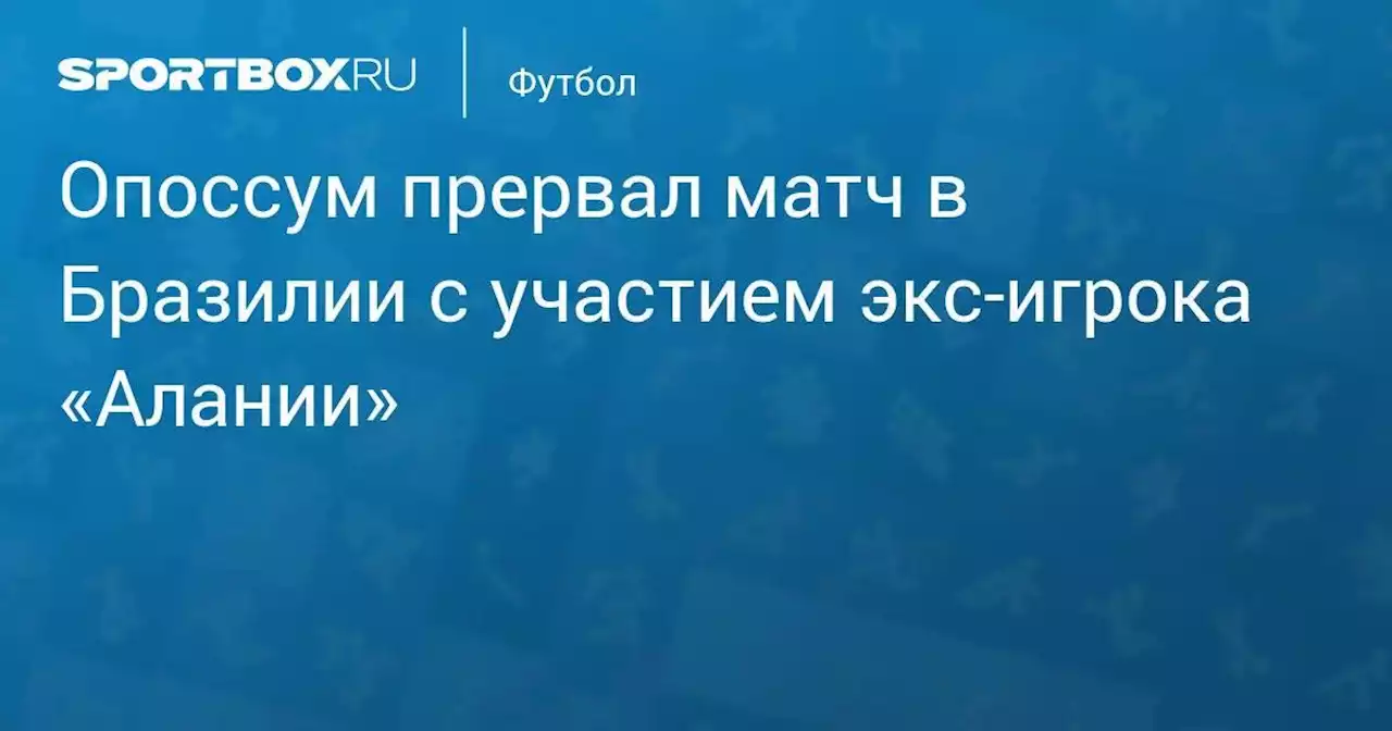 Футбол. Опоссум прервал матч в Бразилии с участием экс-игрока «Алании»