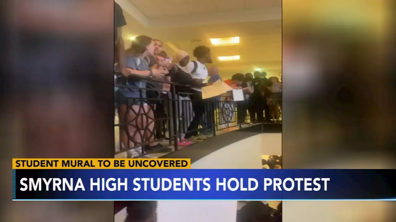 High school students hold protest over mural controversy in Delaware