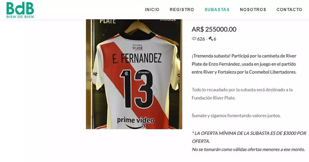 ¡Increíble!: 255 mil pesos por la camiseta de Enzo Fernández