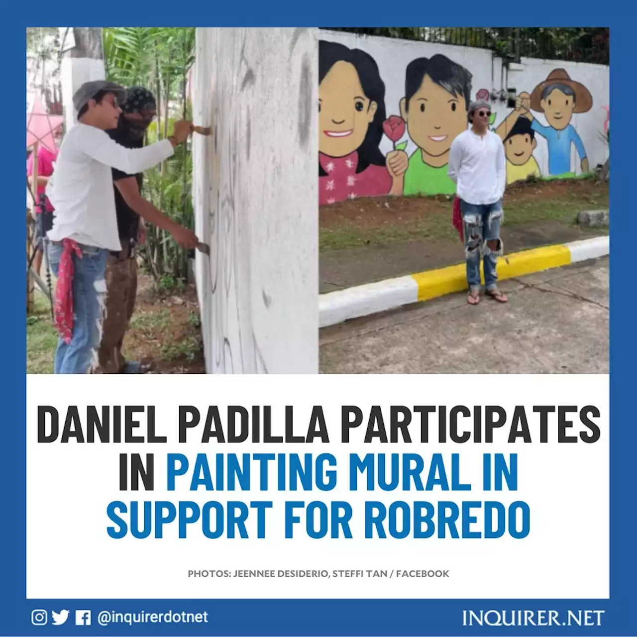 LOOK: Daniel Padilla participates in painting mural in support for Robredo