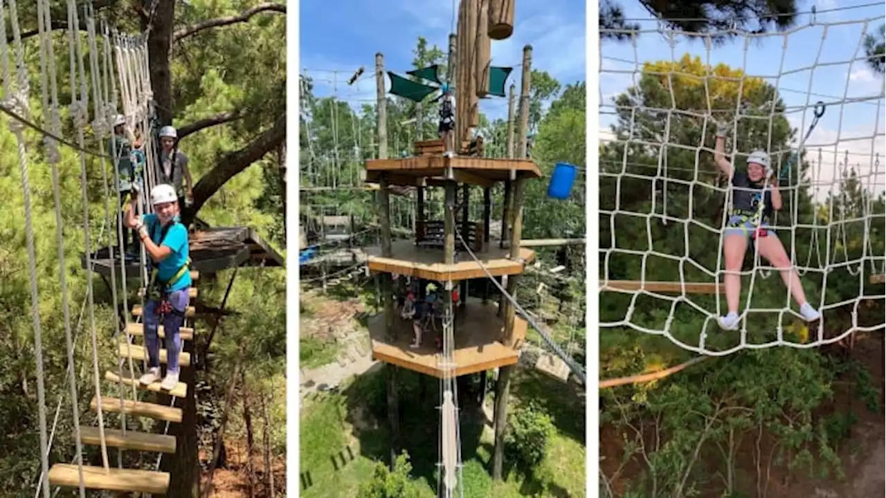 Zip through the treetops at one of these family-friendly adventure parks in the Houston area