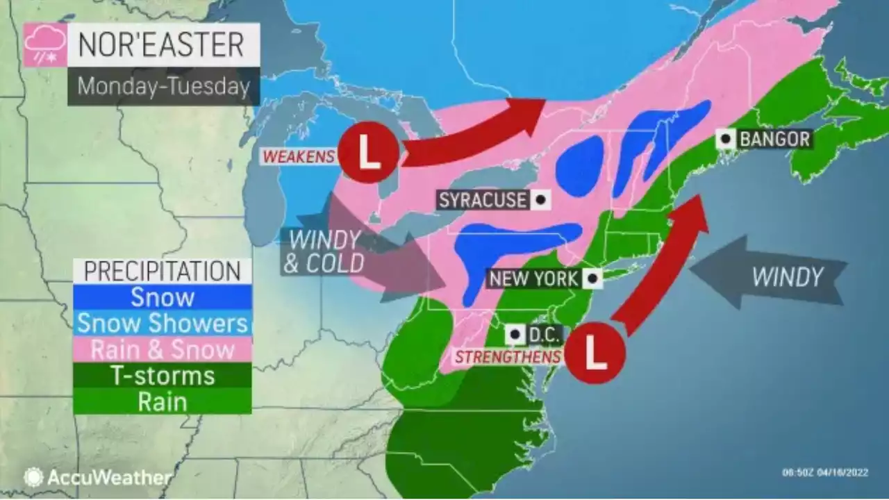 April nor’easter could bring heavy rain after cool, wet Easter-Passover weekend