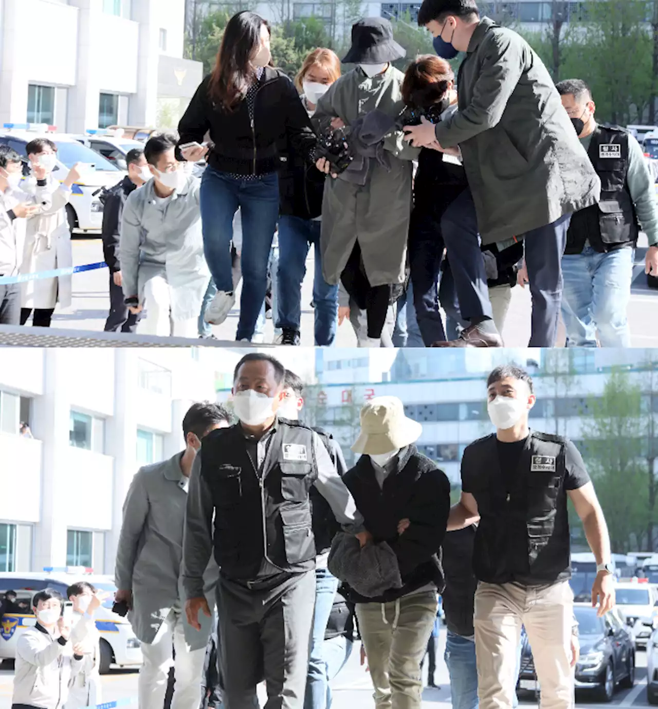 이은해·조현수, 취재진에 묵묵부답…경찰에 '죄송해요'