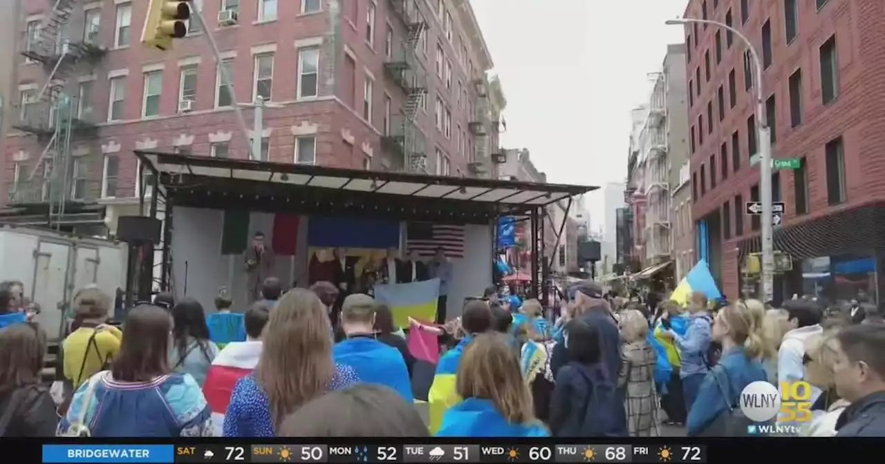 Community members from Chinatown, Little Italy, East Village show support for Ukraine