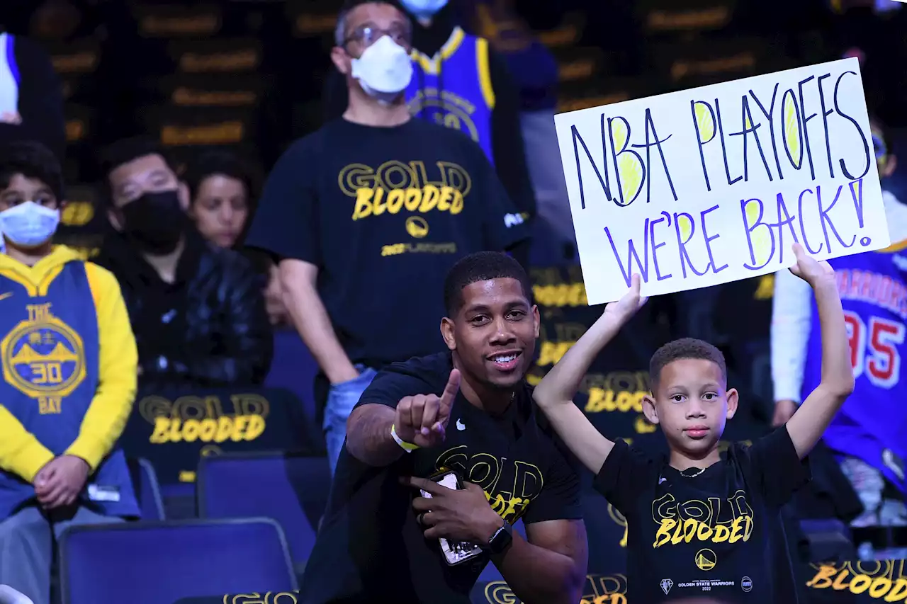 Fans Celebrate as Warriors Win First NBA Playoff Game at Chase Center in SF