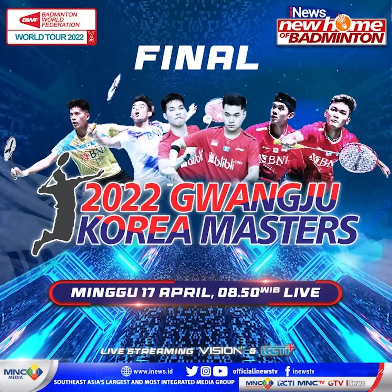 LIVE di iNews! Saksikan Final Korea Masters 2022