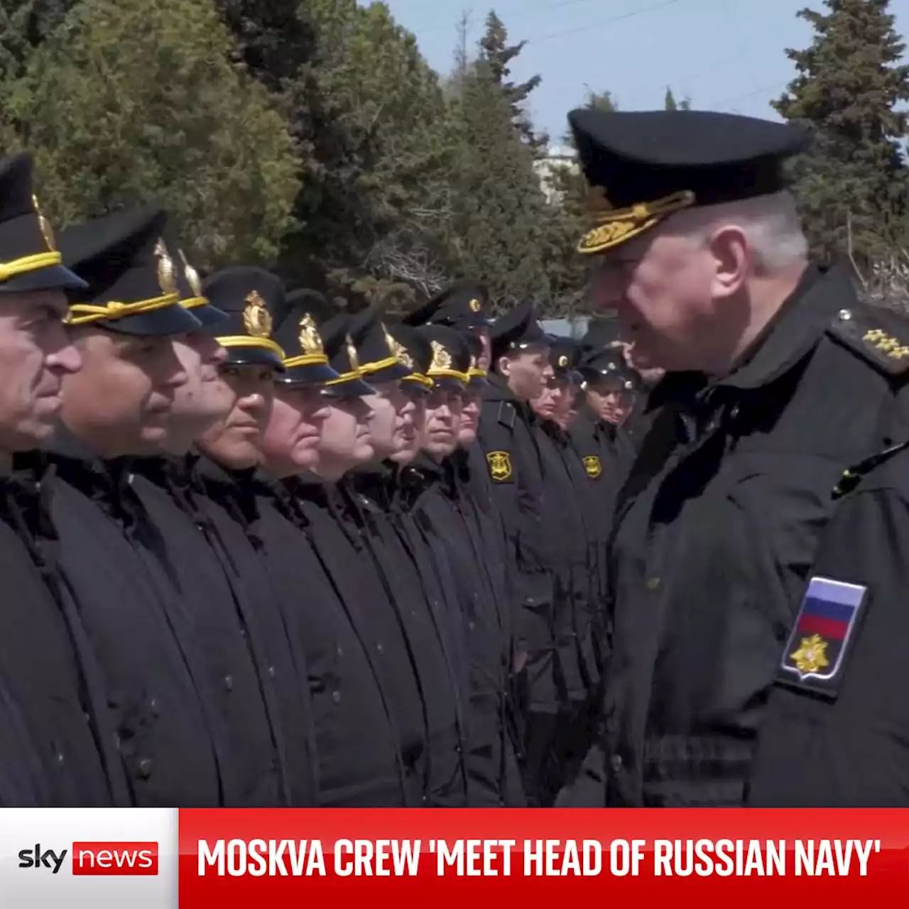 Ukraine war: Sailors who survived Moskva sinking have come face to face with head of navy, Russia claims