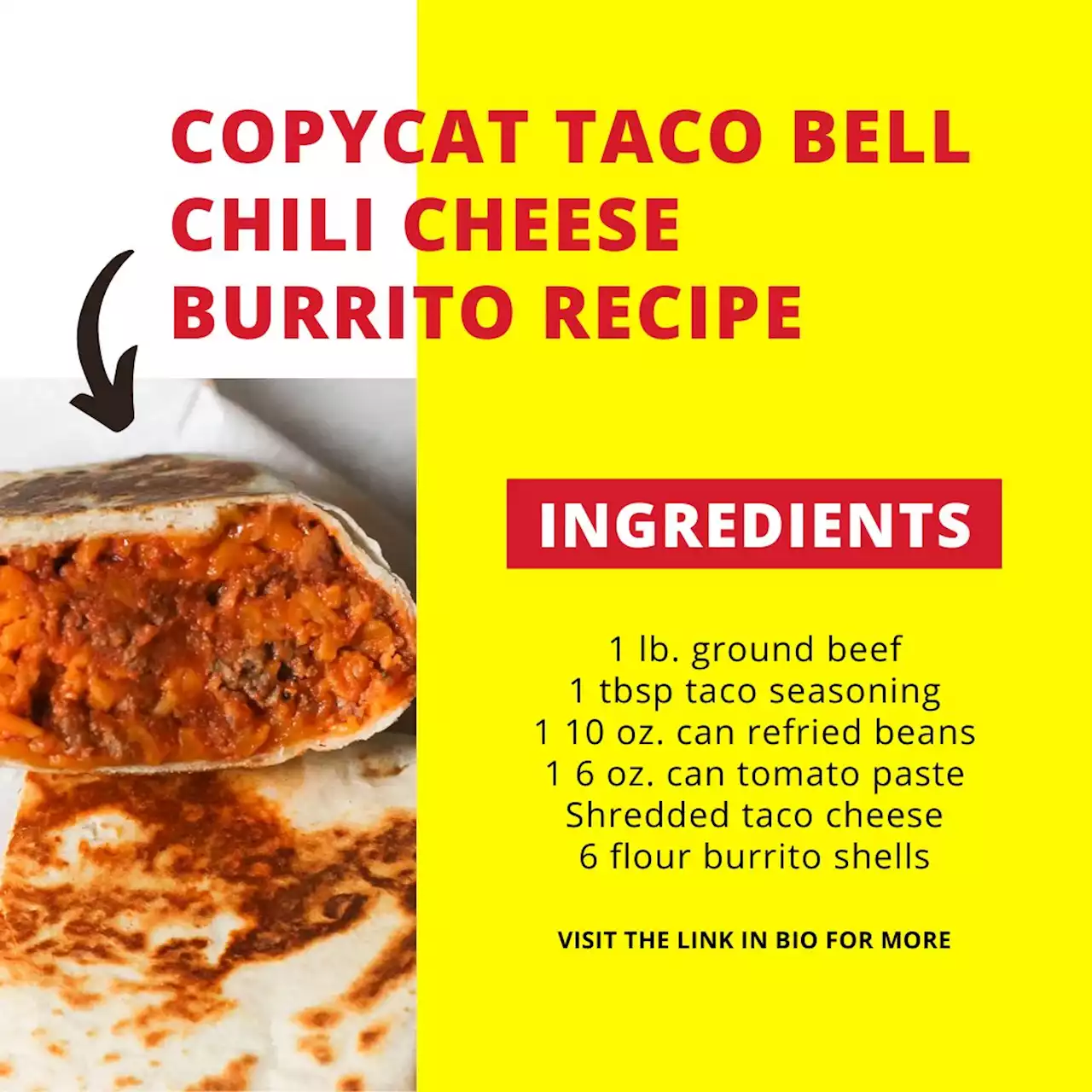 Copycat Taco Bell Chili Cheese Burrito Recipe — Eat This Not That