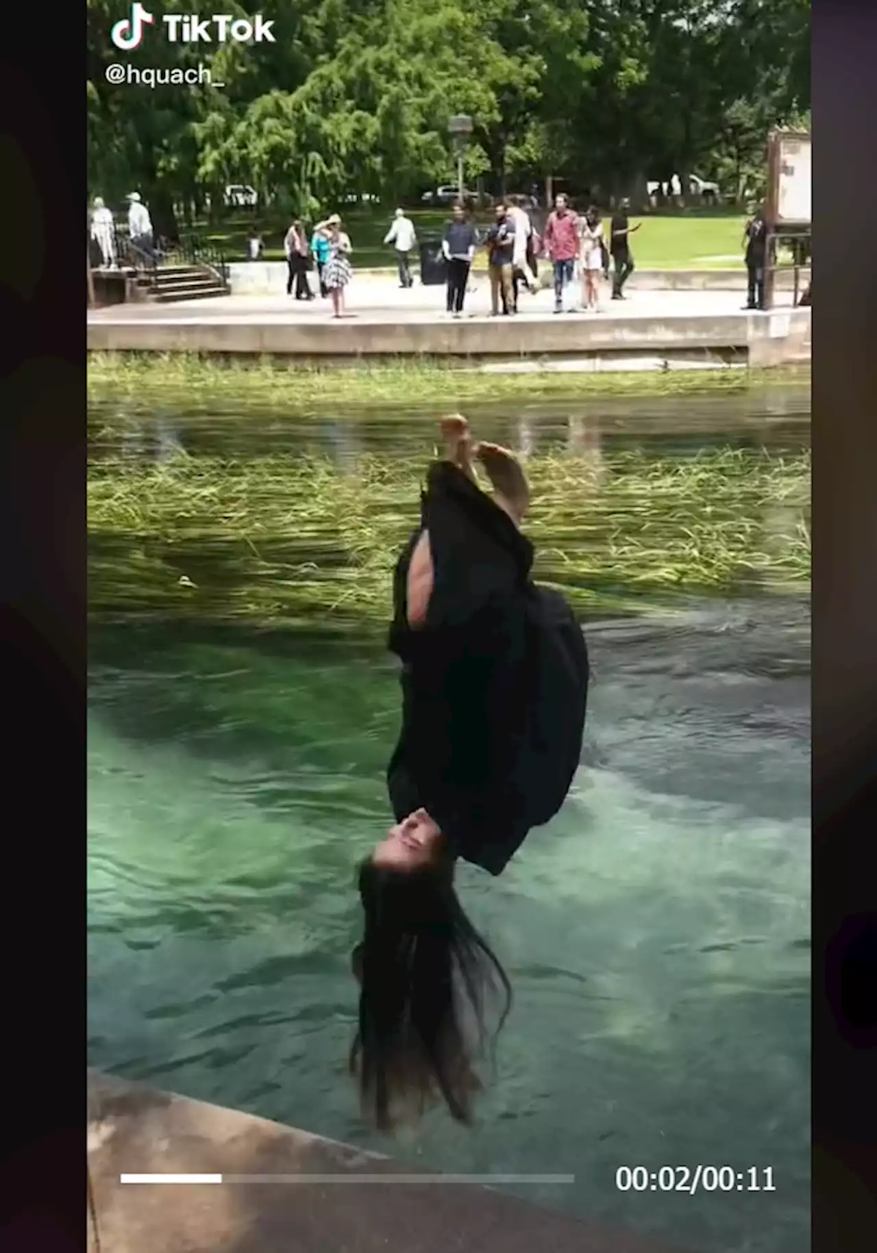 Texas State grad's flashback video of her flipping into the San Marcos River in 2019 goes viral on TikTok