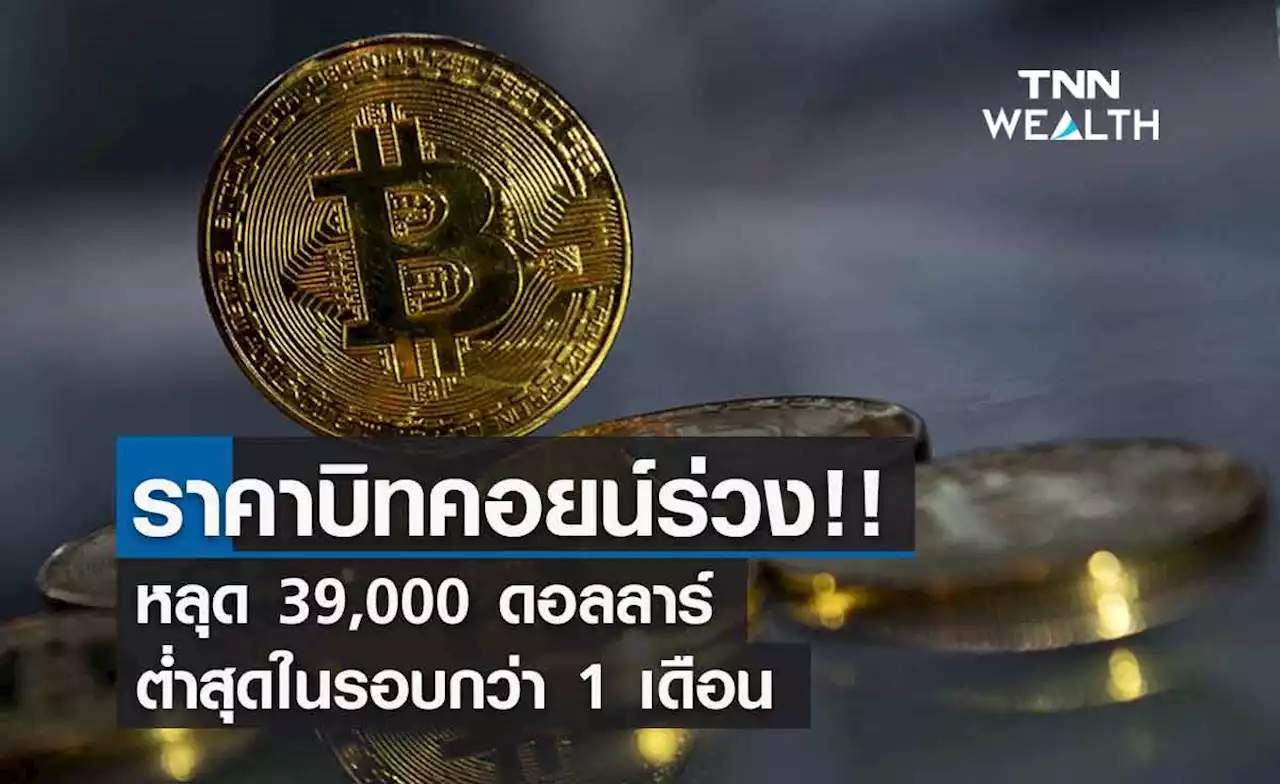 ราคาบิทคอยน์ ร่วงหลุด 39,000 ดอลลาร์ ต่ำสุดในรอบกว่า 1 เดือน