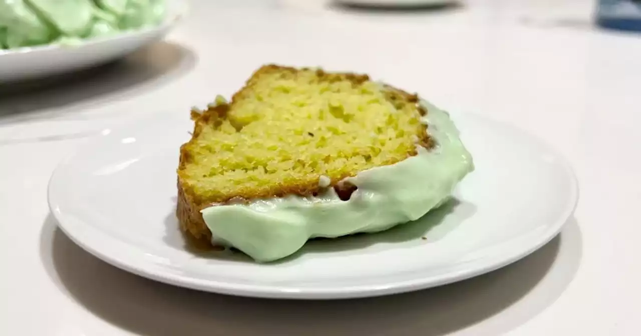 Dylan shows Cal how to make a retro pistachio pudding cake