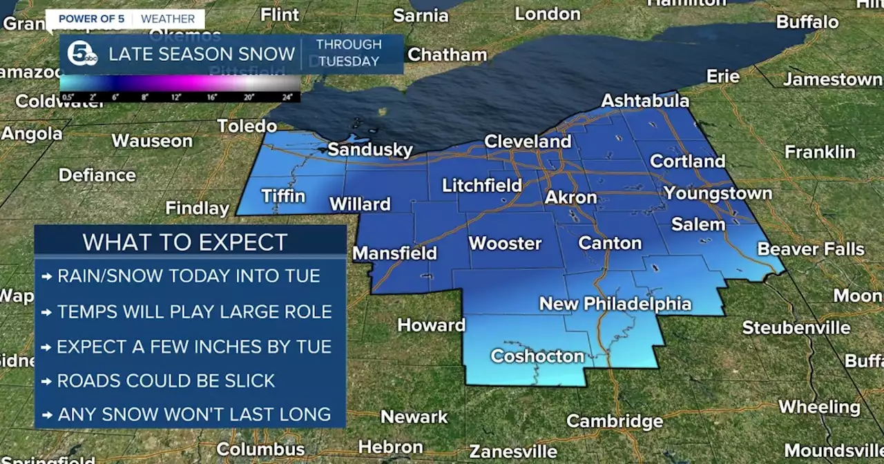 Widespread snow and rain likely for Monday evening commute