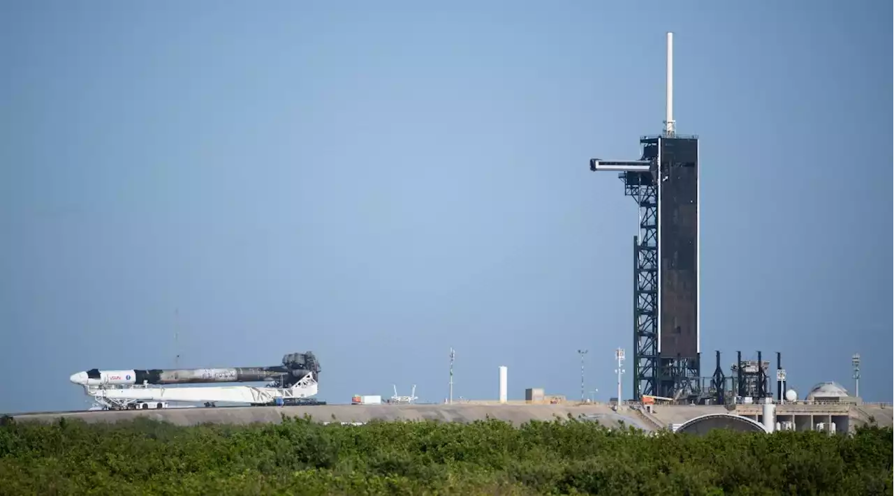 SpaceX rolls out rocket for Crew-4 astronaut mission ahead of Saturday launch (photos)