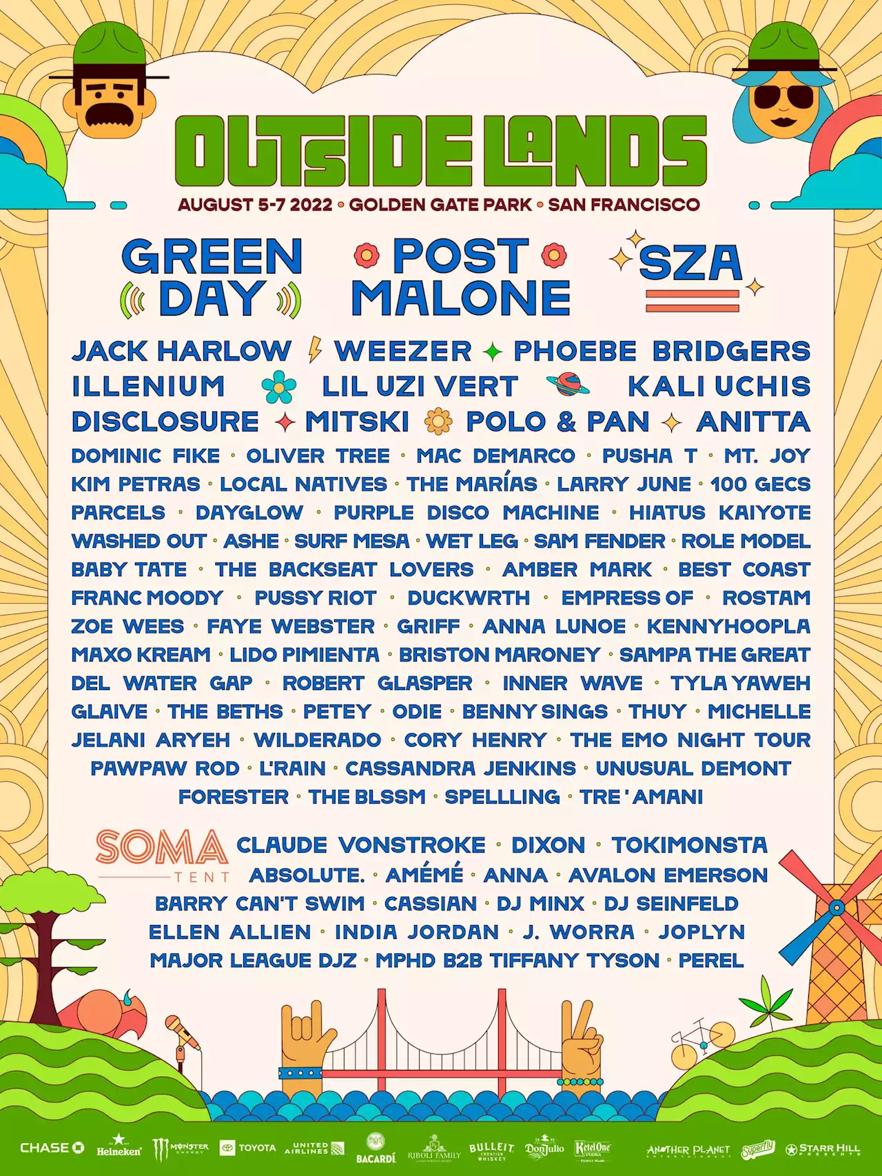 Green Day, Post Malone, SZA, Phoebe Bridgers and Weezer Feature on Outside Lands Lineup