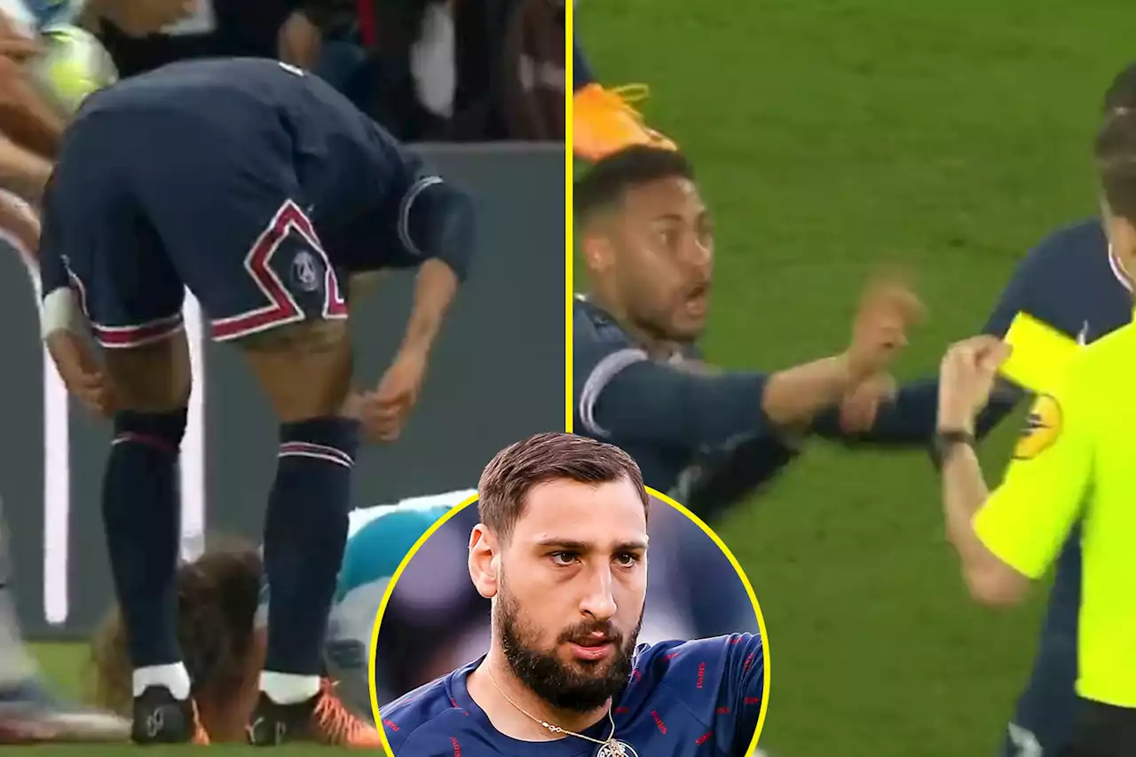 Donnarumma earns bizarre yellow card and Neymar rages at ex-Arsenal man in PSG win