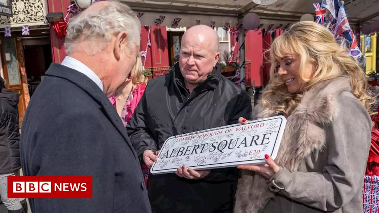 Charles and Camilla visit Eastenders set