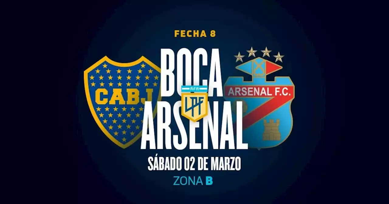 Boca - Arsenal: hora, formaciones y por dónde verlo en vivo