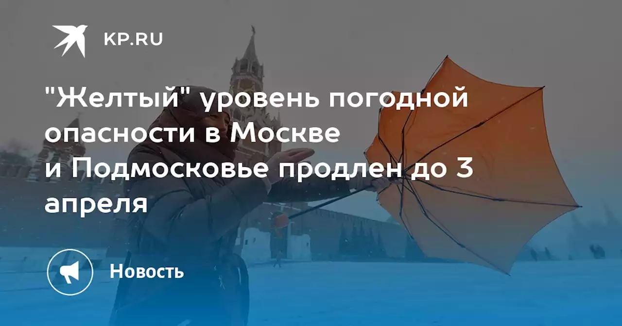 'Желтый' уровень погодной опасности в Москве и Подмосковье продлен до 3 апреля