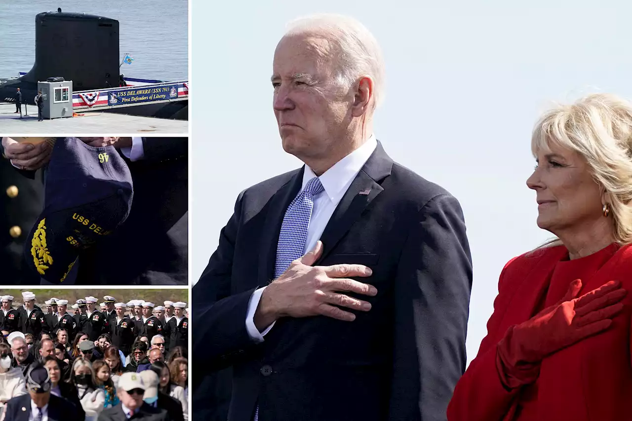 Bidens preside over commissioning of USS Delaware