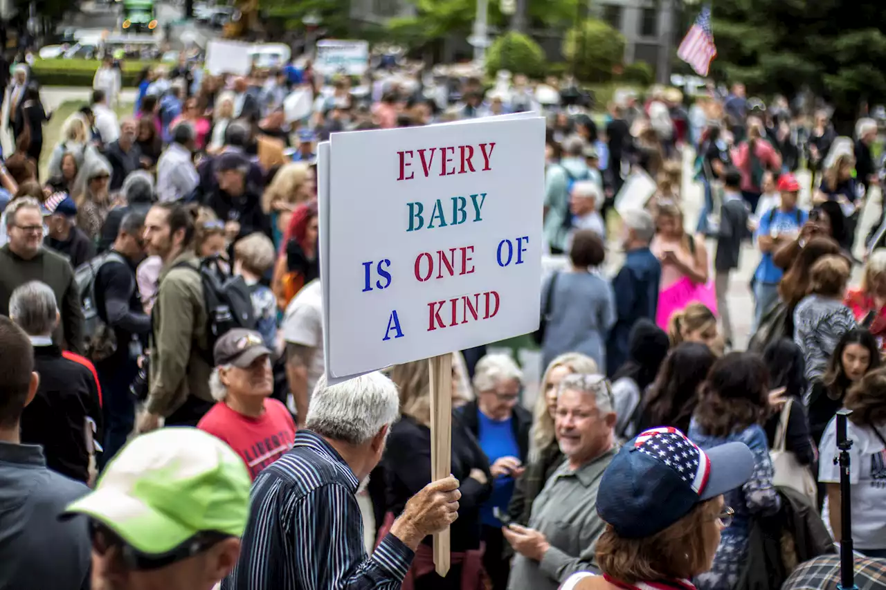 Abortion, COVID protests collide at Capitol