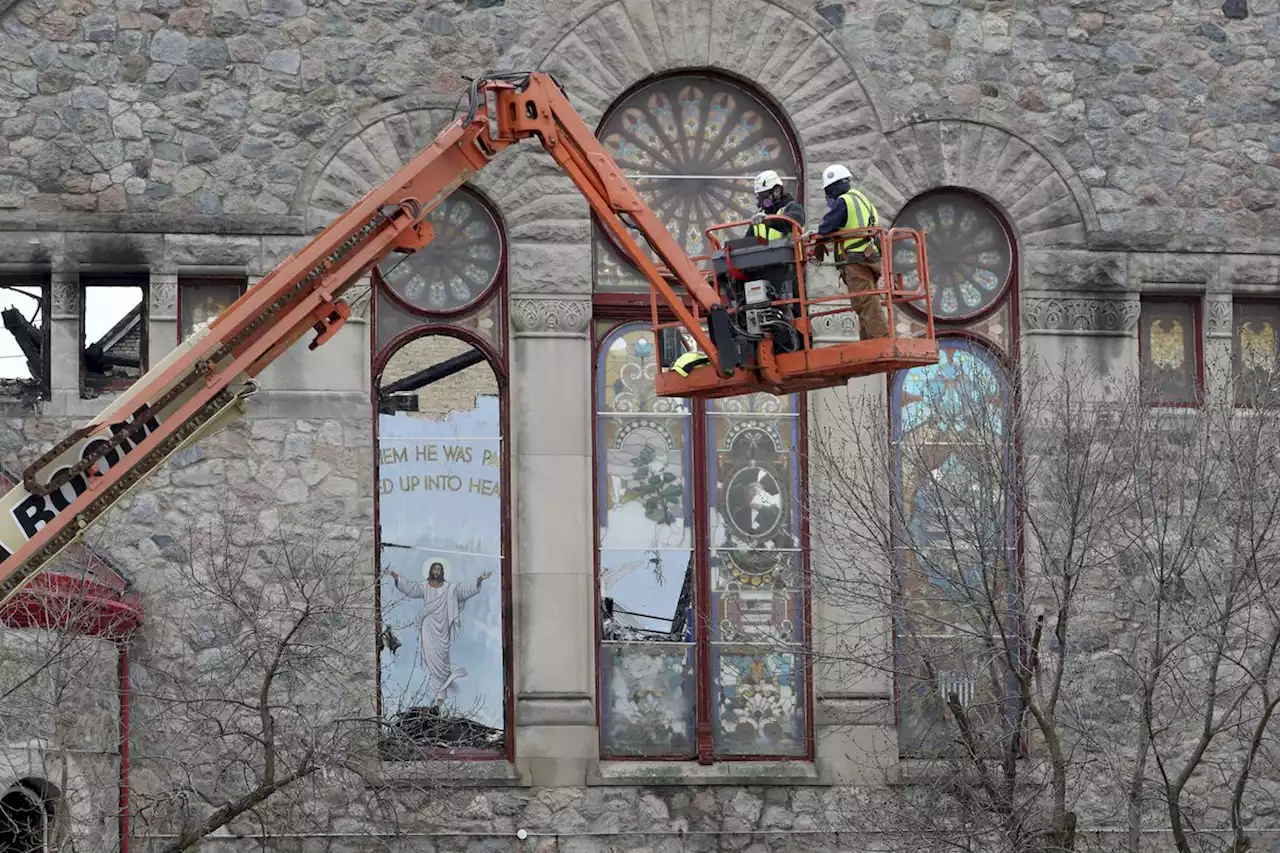 Teardown of fire-ravaged Englewood church underway; mural will not be saved