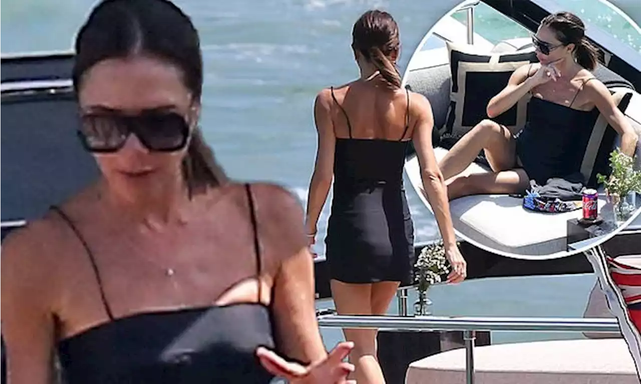 Victoria Beckham wows in tight black dress on £5m superyacht in Miami