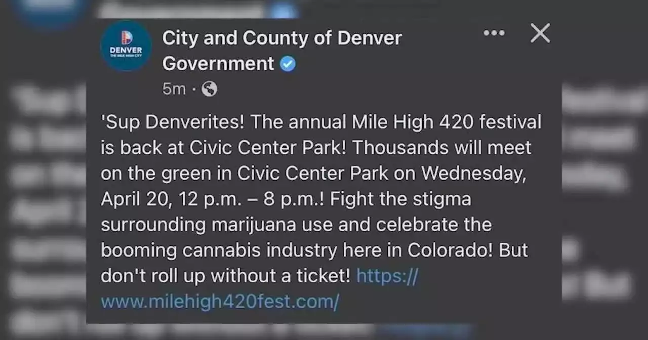 City of Denver addresses questionable post about 4/20 festival