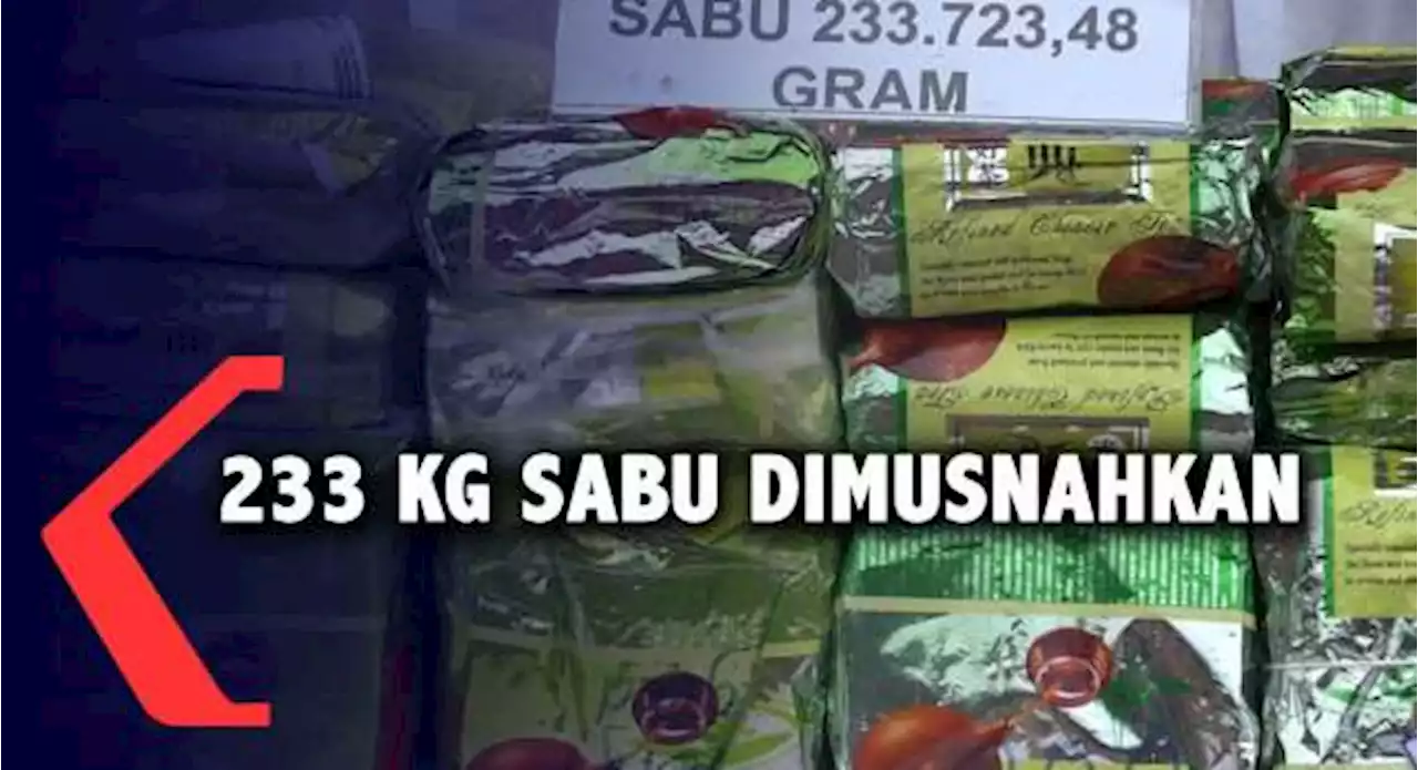 Polda Sumatera Utara Musnahkan Sabu Seberat 233 Kg