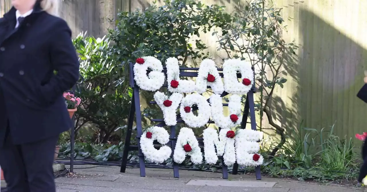 Emotional wreath with The Wanted 'Glad You Came' lyrics at Tom Parker's funeral