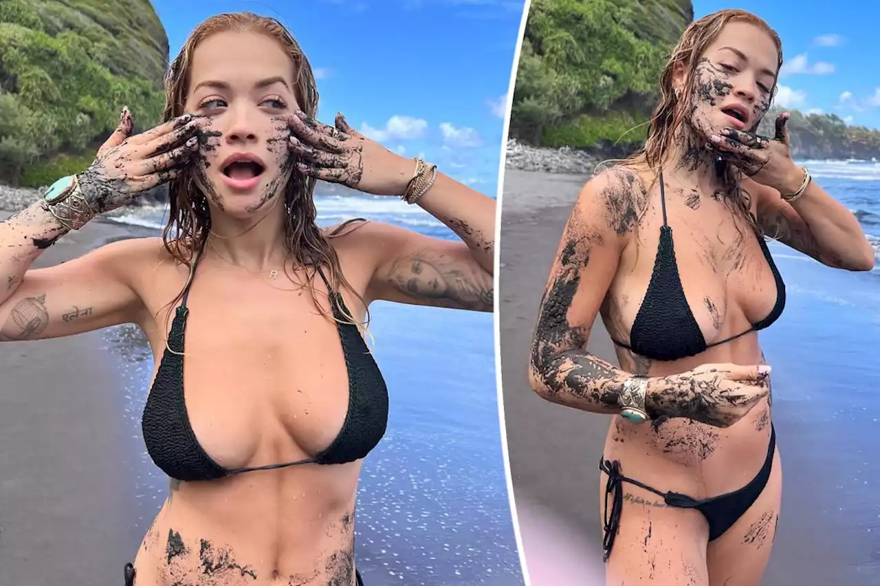 Bikini-clad Rita Ora smears mud on herself in sexy beach pics